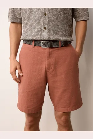 Next Clay Linen Cotton Chino Shorts with Belt Included