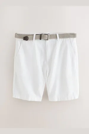 Next Linen Cotton Chino Shorts with Belt Included
