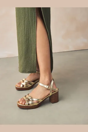 Next Forever Comfort Round Toe Low Strap Buckle Detail Platform Sandals