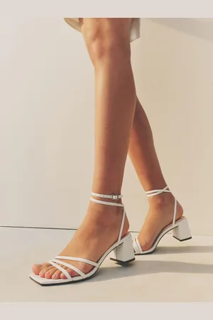 Next Forever Comfort Square Toe Leather Strappy Low Block Sandals