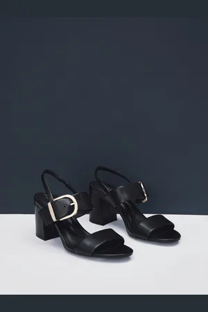 Next Forever Comfort Premium Leather With Motionflex Buckle Block Heel Slingback Sandals