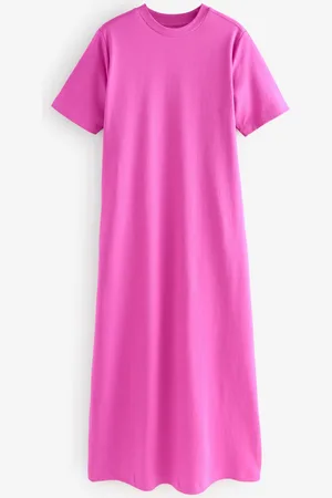 Next Bright Heavyweight Short Sleeve Crew Neck Maxi T-Shirt Dress