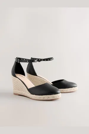 Next Forever Comfort Round Toe Espadrille Stud Detail Wedges