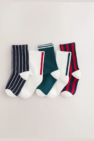 Next /Red Cushioned Footbed Stripe Socks 5 Pack