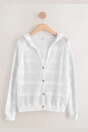 Next Lightweight Mesh Stitch Hooded Cardigan