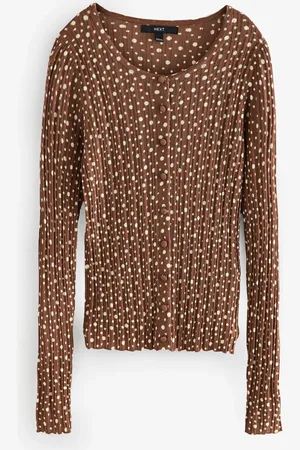Next Spots Fine Knit Ribbed Button Up Co-Ord Cardigan