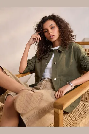 Next Camo Seer Sucker Button Through Lightweight Jacket