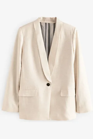 Next N. Premium Tailored Single Breasted Blazer with Linen