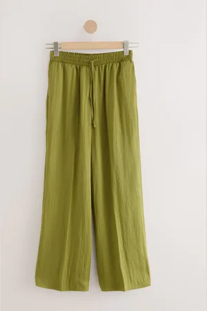 Next Elasticated Tie Waist Wide Leg Trousers