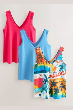Next Pink/ /Green Modal Slouch Vests 3 Pack