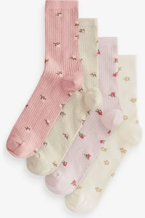 Next Ditsy Floral RIbbed Ankle Socks 4 Pack