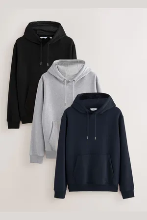Next /Navy/Grey Marl Jersey Hoodies 3 Pack