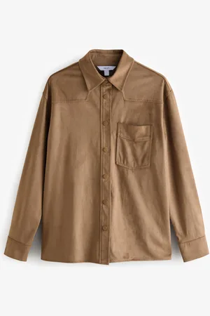 Next Taupe Faux Suede Shacket