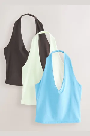 Next Chocolate/ /Lemon Halter Neck Vest Tops 3 Pack