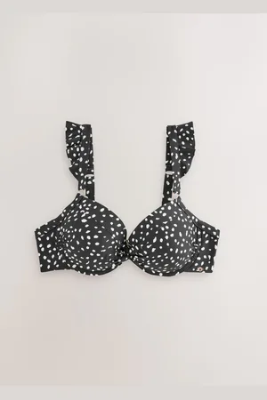 Next /White Spot Frill Strap Padded Wired Bikini Top