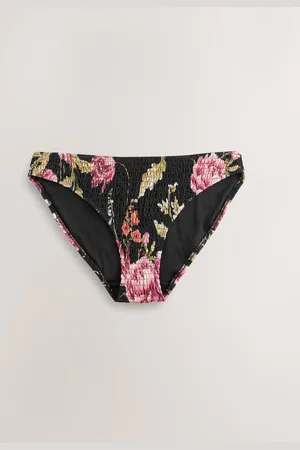 Next Floral Shirred Brazilian High Leg Bikini Bottoms