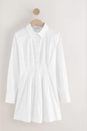 Next Corset Waist Shirt Mini 100% Cotton Dress