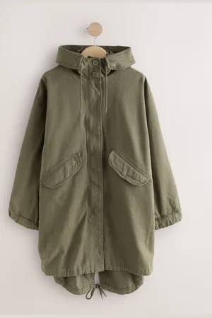 Next Khaki Parka 100% Cotton Coat