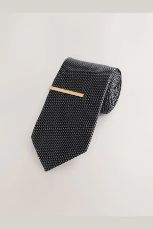 Next Textured Tie with Tie Clip