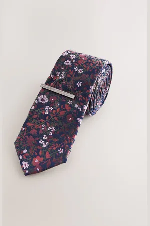 Next Rust Floral Print Tie