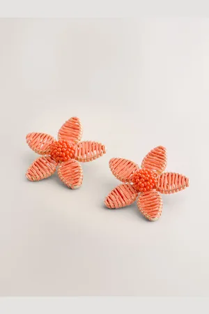 Next Orange Wrapped Flower Stud Earrings