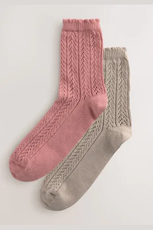 Next /Oatmeal Crochet Style Ankle Socks 2 Pack