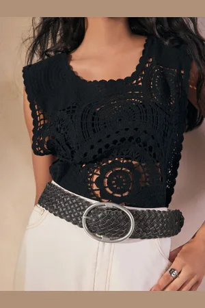 Next Plaited Wide Leather Belt
