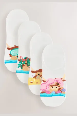 Next Hamish the Highland Cow Summer Invisible Socks 4 Pack