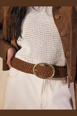 Next Suede Wide Leather Belt