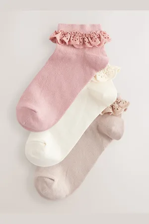 Next Broderie Trim Trainer Socks 3 Pack