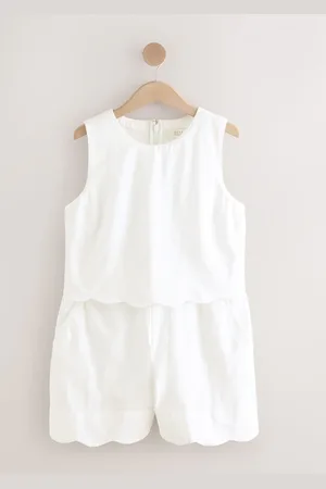 Next Sleeveless Scallop Edged Playsuit
