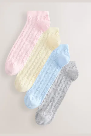 Next Pastel Cable Trainer Socks 4 Pack