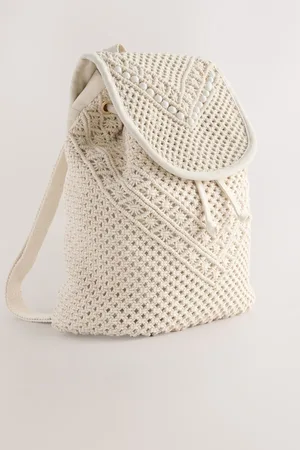 Next 100% Cotton Macrame Beaded Rucksack