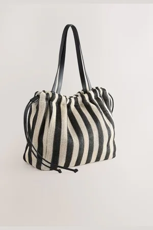Next & White Raffia Shoulder Bag