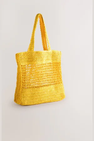Next Yellow Straw Shoulder Bag