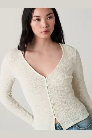 Next Ecru Textured Long Sleeve Button Through Cardigan