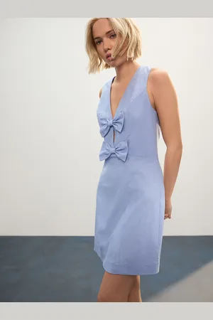 Next Pastel Sleeveless Bow Front Mini Dress
