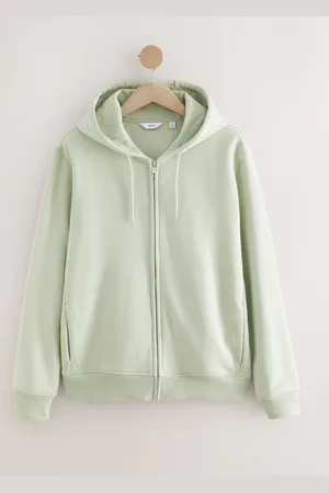 Next Sage Cotton-Rich Jersey Zip Up Hoodie