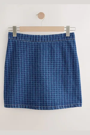 Next Gingham Denim 100% Cotton Mini Skirt