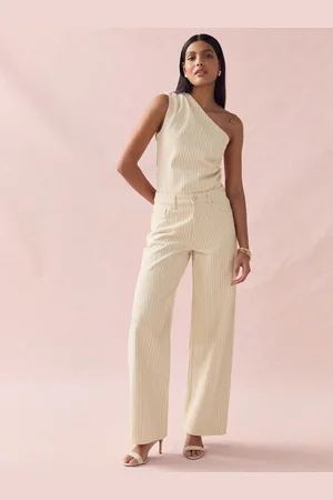 Next Ecru Stripe Straight Leg Jeans