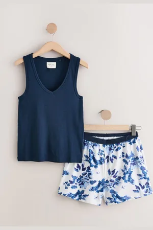 Next Floral Cotton Rib Vest Short Set Pyjamas