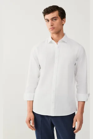Next Regular Fit Washed Dobby Long Sleeve Smart Cutaway Collar 100% Cotton Shirt
