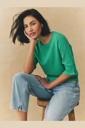 Next Bright Short Sleeve Crew Neck T-Shirt With Frill Edge Detail