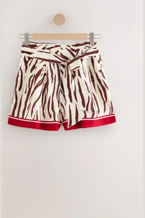 Next Zebra Print Tie Waist Shorts
