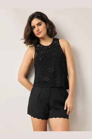 Next Scalloped Hem Embroidered Linen Rich Shorts