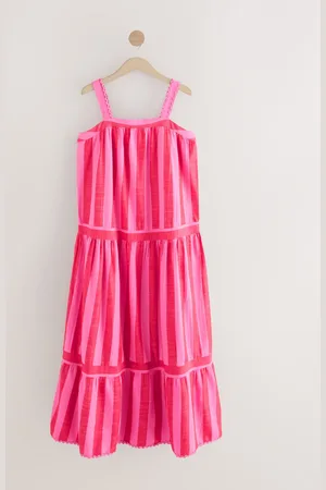 Next Red/ Stripe Square Neck Maxi Summer Dress