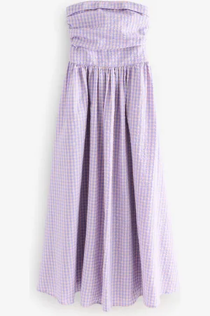 Next /Purple Seersucker Bandeau Midi Summer Dress