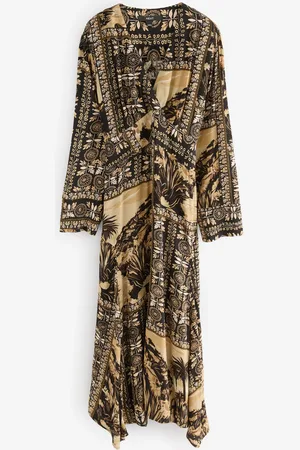 Next Tile Print Asymetric Kaftan Maxi Dress