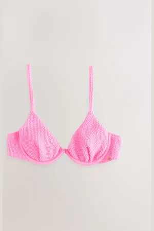 Next Neon Crinkle Non Padded Wired Bikini Top