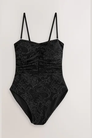 Next Metallic Paisley Shaping Tummy Control Bandeau Swimsuit